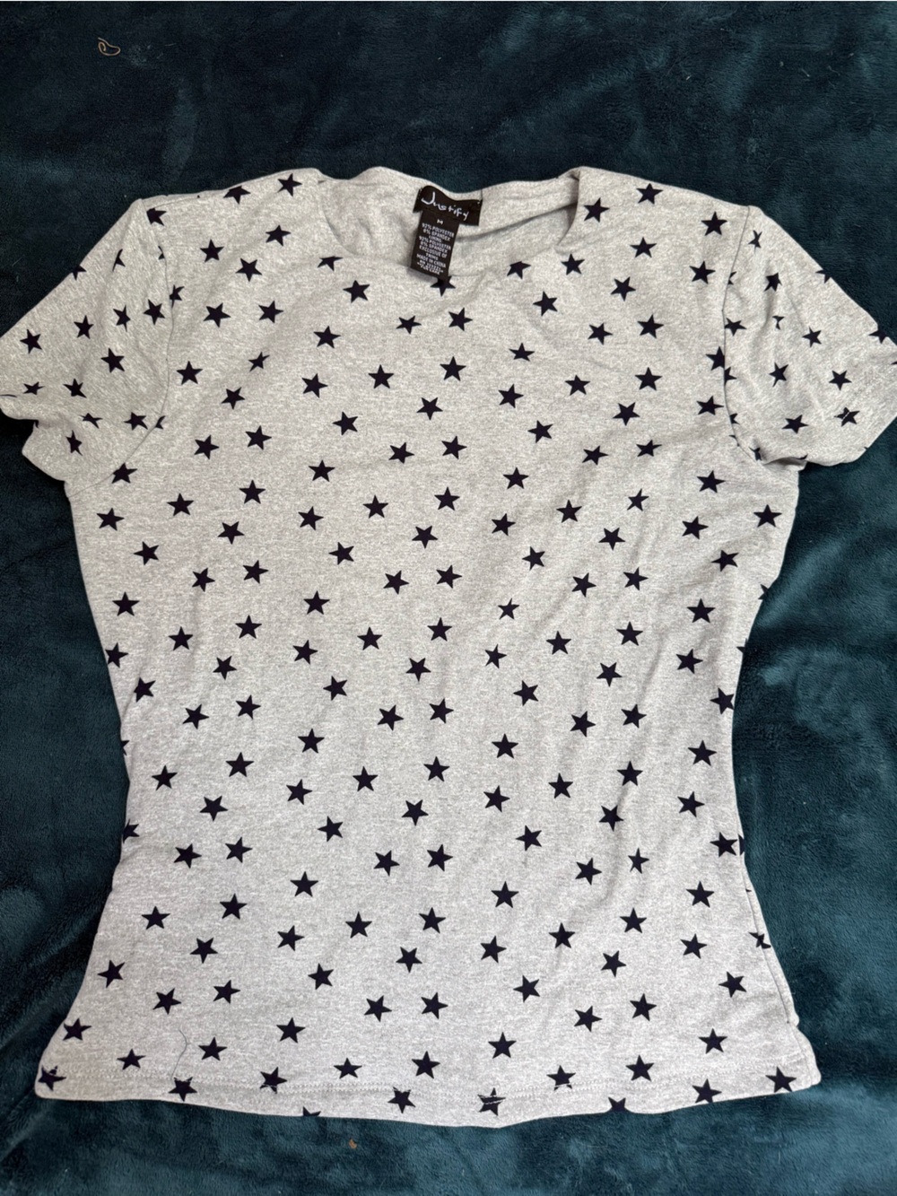 Joules Grey Short Sleeve Tee with Black Star Print